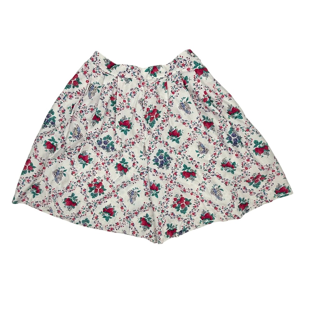 The Eagle's Eye Shorts Womens 12 White Floral Strawberry Excellent Vintage 90s‎
